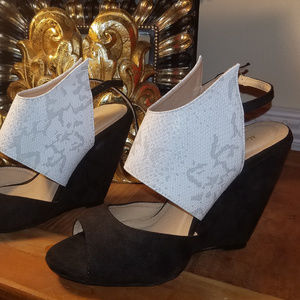 Wedge peep toe heels sandals mark maddux